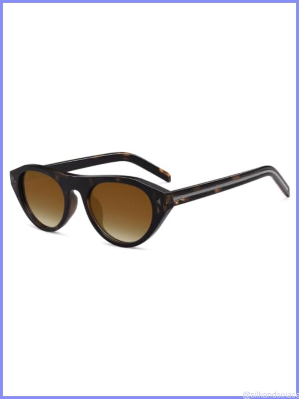 Retro Oval Cateye Sunglasses UV400 Protection Small Full Frame